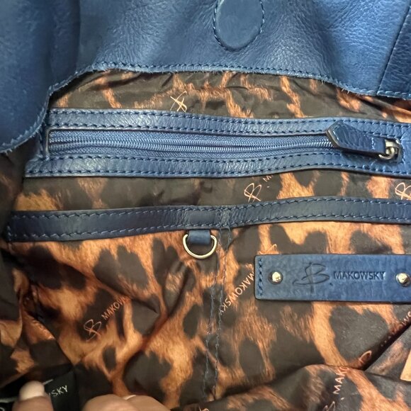 b. makowsky RARE Blue Leather Handbag - Picture 12 of 16